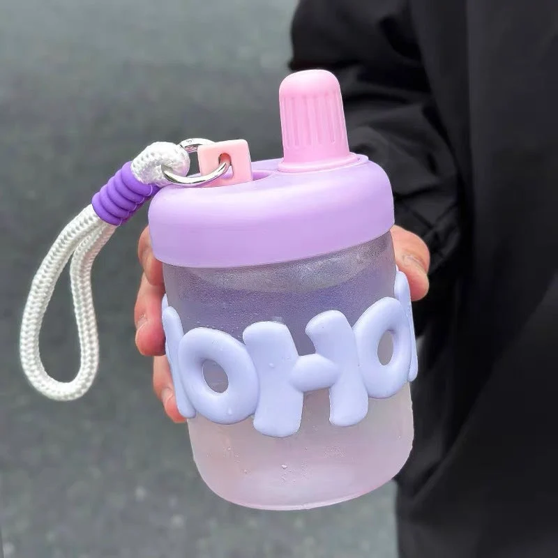 Damen lustige und praktische Wasserflasche mit integrierter Trageschlaufe Luvikno