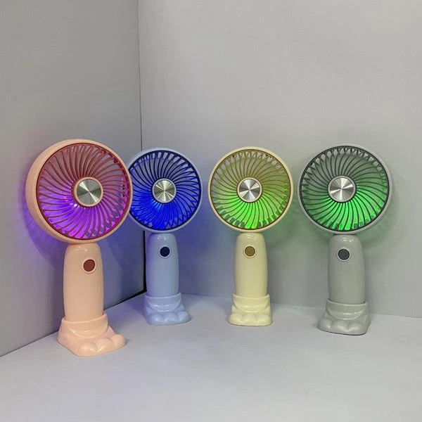 Unisex Bærbar Håndvifte med LED-belysning og kreativt design Luvikno