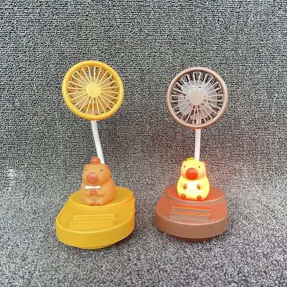 Unisex Bærbar Håndvifte i nostalgisk Kapybara-design Luvikno