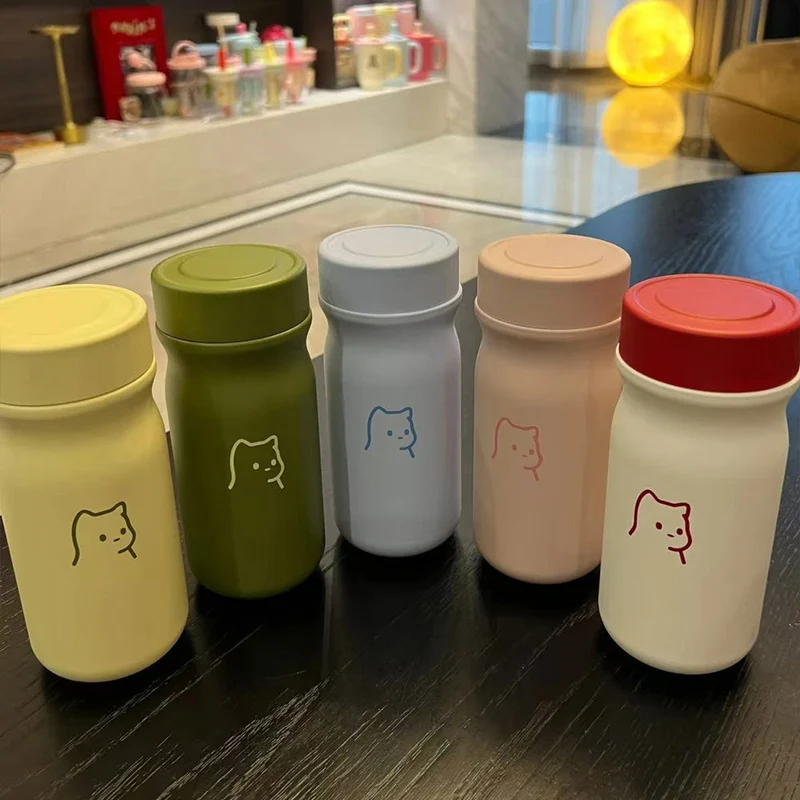 Damen Isoliertrinkflasche mit sicherem Klappdeckel und stylischem Tiermotiv Luvikno