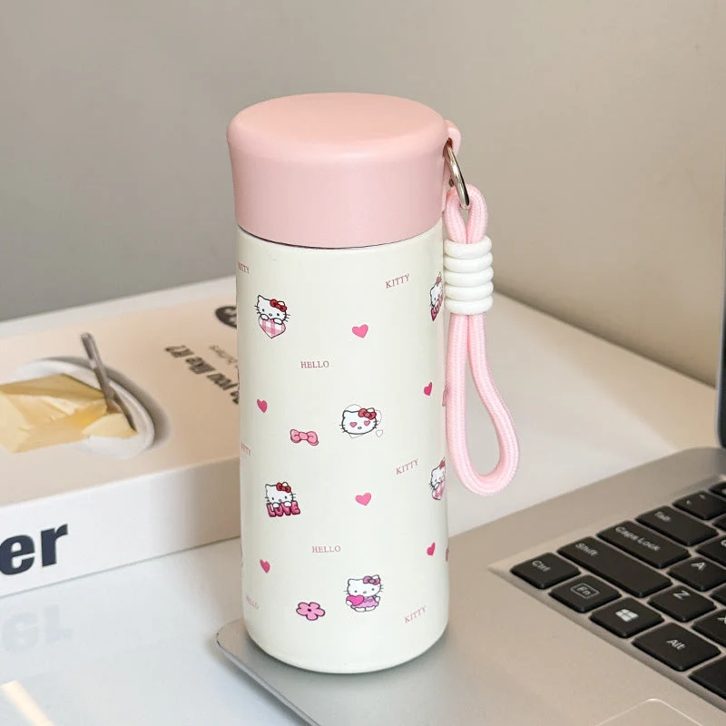 Damen Isoliertrinkflasche mit praktischem Trageband und verspieltem Design Luvikno
