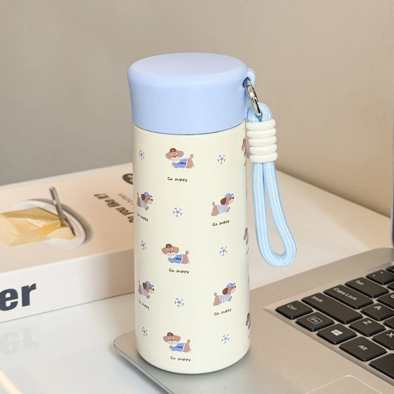 Damen Isoliertrinkflasche mit praktischem Trageband und verspieltem Design Luvikno