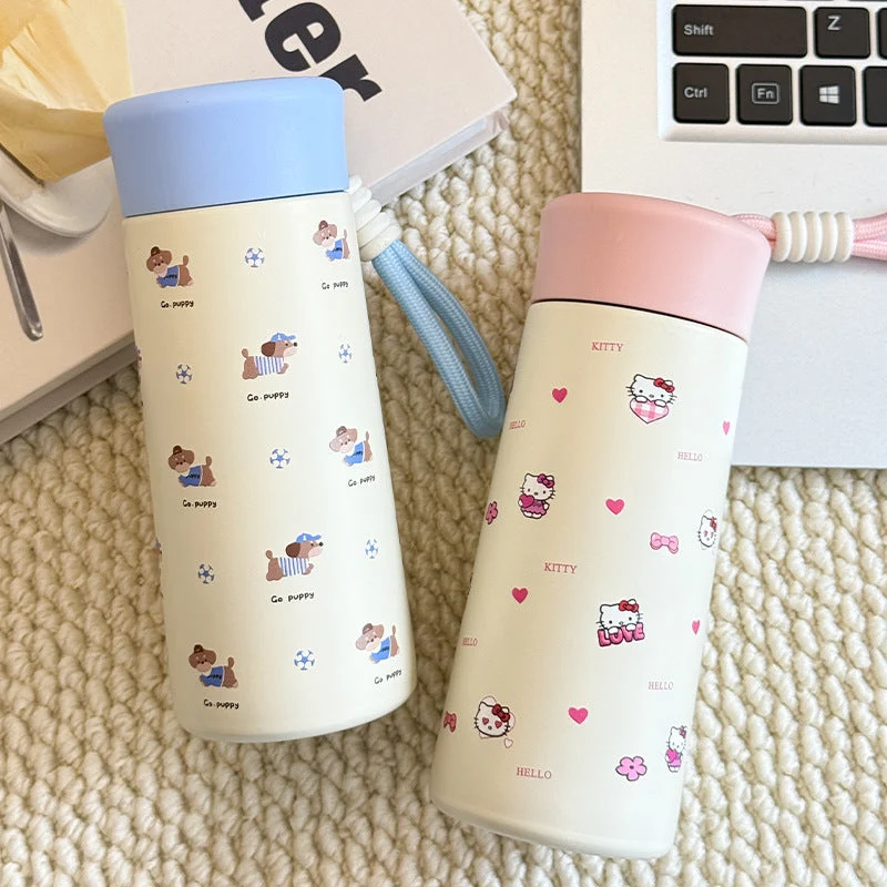 Damen Isoliertrinkflasche mit praktischem Trageband und verspieltem Design Luvikno
