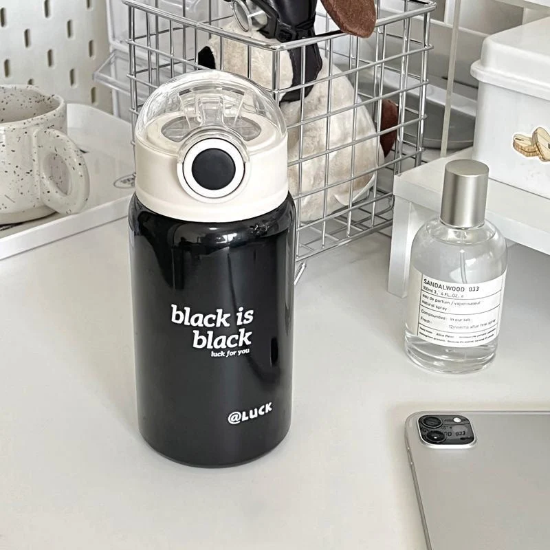 Damen Isoliertrinkflasche mit innovativem Klappdeckel und praktischem Griff Luvikno