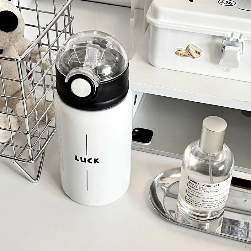 Damen Isoliertrinkflasche mit innovativem Klappdeckel und praktischem Griff Luvikno