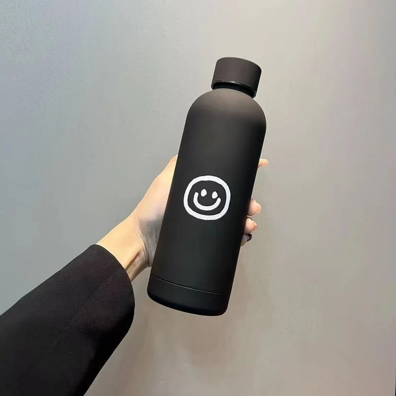 Damen Isoliertrinkflaske med lyst smilmotiv Luvikno