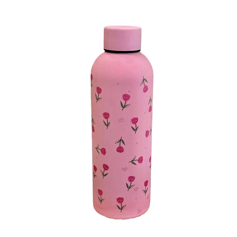Damen Isoliertrinkflasche mit elegantem Blumendesign Luvikno