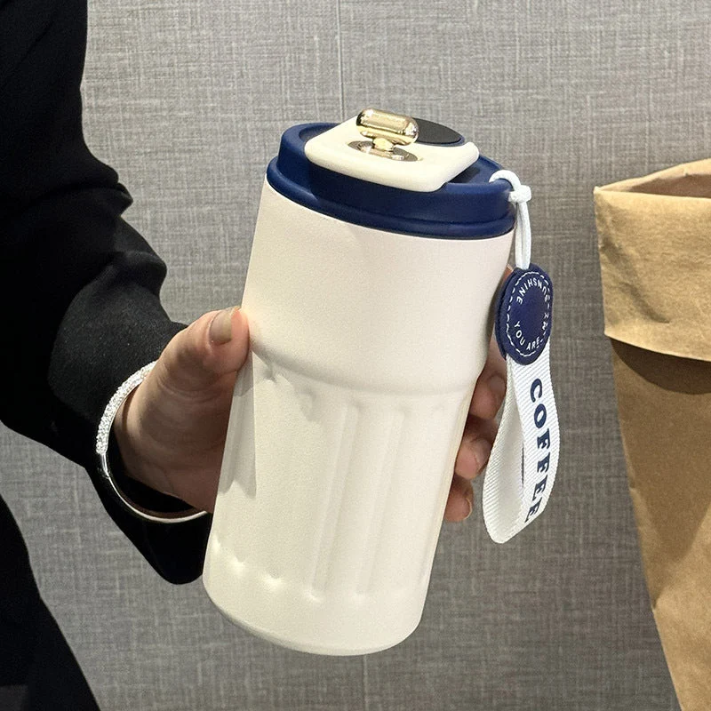 Damen Isolierter Kaffee Becher mit praktischem Klappverschluss Luvikno