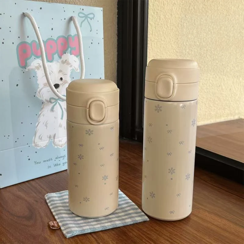 Damen Isolierflasche mit sicherem Druckverschluss und süßem Tierdesign Luvikno