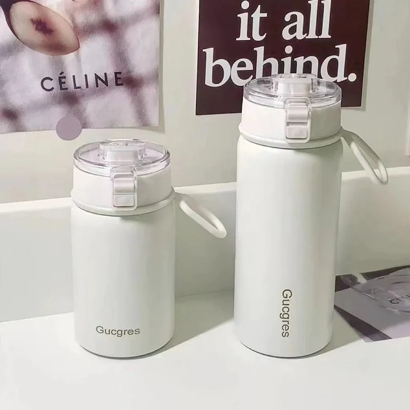 Damen-Isolierflasche mit praktischem Klappverschluss und ergonomischem Design Luvikno