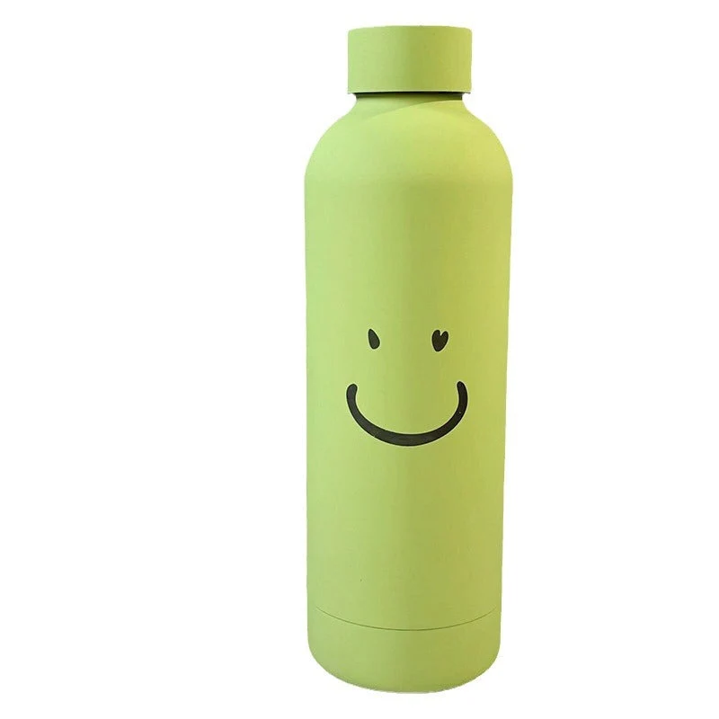 Damen Isolierflasche mit fröhlichem Smileys-motiv Luvikno