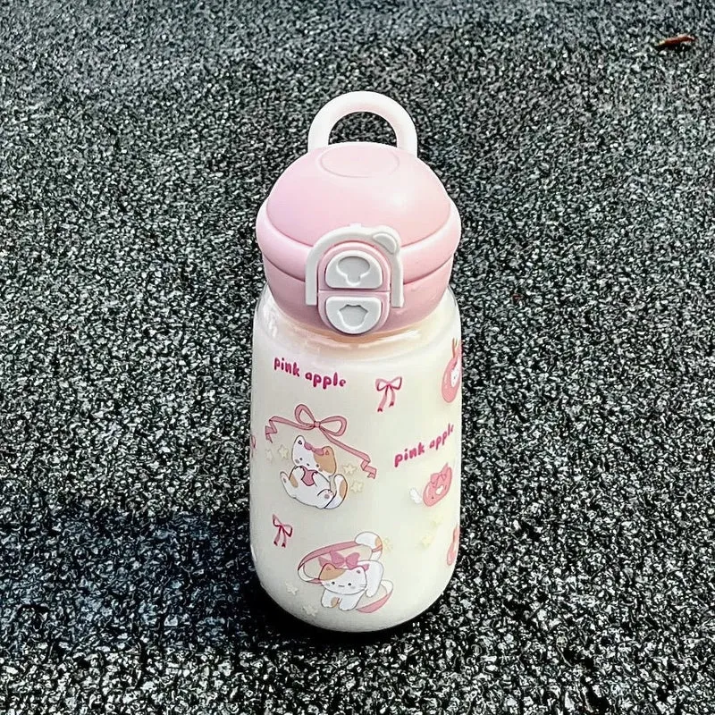 Damen Isolier-Trinkflasche mit verspieltem Tierdesign und sichergestelltem Klappverschluss Luvikno