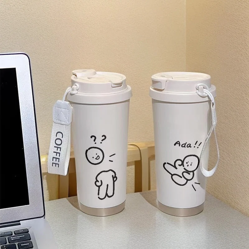 Dame isolerende drikkeflaske med praktisk klappdeksel og sjarmerende Hello Kitty-design Luvikno