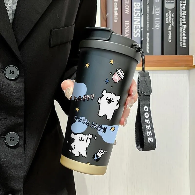 Damen Isolering Kaffeebecher med morsomt Hello Kitty Design Luvikno