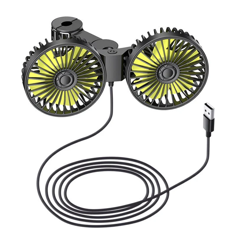 Unisex Justerbar Dual-Head Bil Air Circulator Luvikno