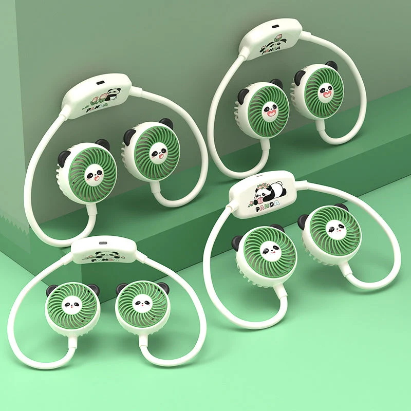 Unisex Bærbar Dobbelte vifte i Panda-design Luvikno