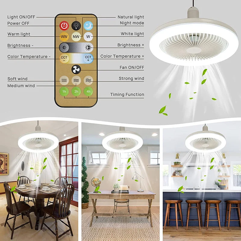 BreezeGlow Taklampe – Takvifte med Fjernkontroll | Luvikno