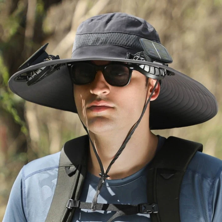 Solenergi hatt med vifte og UV-beskyttelse - SolarCool VentiHat | Luvikno
