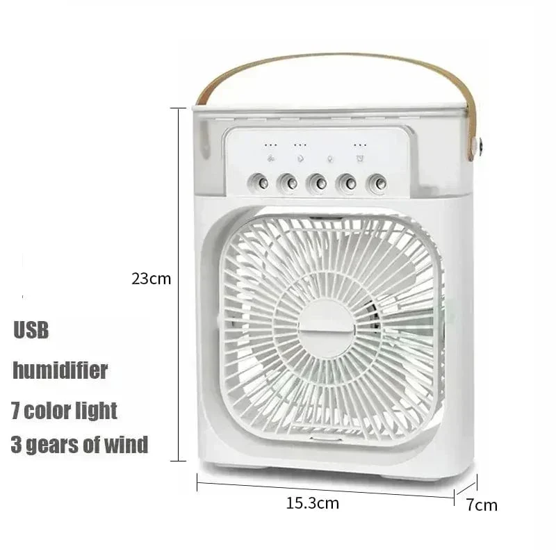 Ny 3 I 1 Viftekjøler Husholdning Mini Vifte Klimaanlegg LED Nattlys Bærbar Luftfukter Luftjusteringsvifte Kontor Hjem Vifte | Luvikno