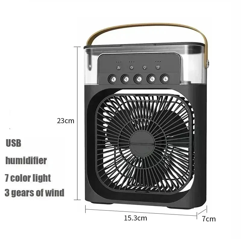 Ny 3 I 1 Viftekjøler Husholdning Mini Vifte Klimaanlegg LED Nattlys Bærbar Luftfukter Luftjusteringsvifte Kontor Hjem Vifte | Luvikno