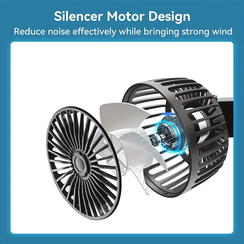 1stk Bilvifte, Bil Liten Luftkondisjoner, Dobbelthodet Bakvifte, Sterk Vind, 360 Graders Rotasjon, Stor Luftvolum, Subwoofer Drift, Base Fikseringsklips Monteringsmetode, Passer For Bil Hjem | Luvikno