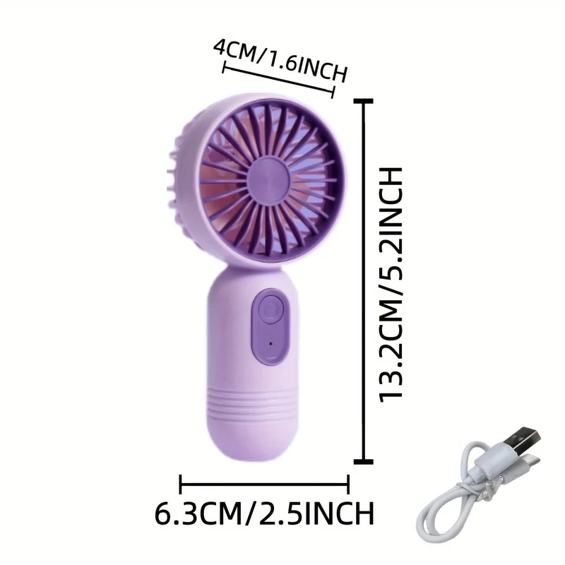1PC Mini Bærbar Vifte, USB Oppladbar, Med 3 Hastigheter - Håndholdt Vifte For Menn Og Kvinner - Perfekt For Kontor, Utendørs, Reisemål, Og Camping | Luvikno
