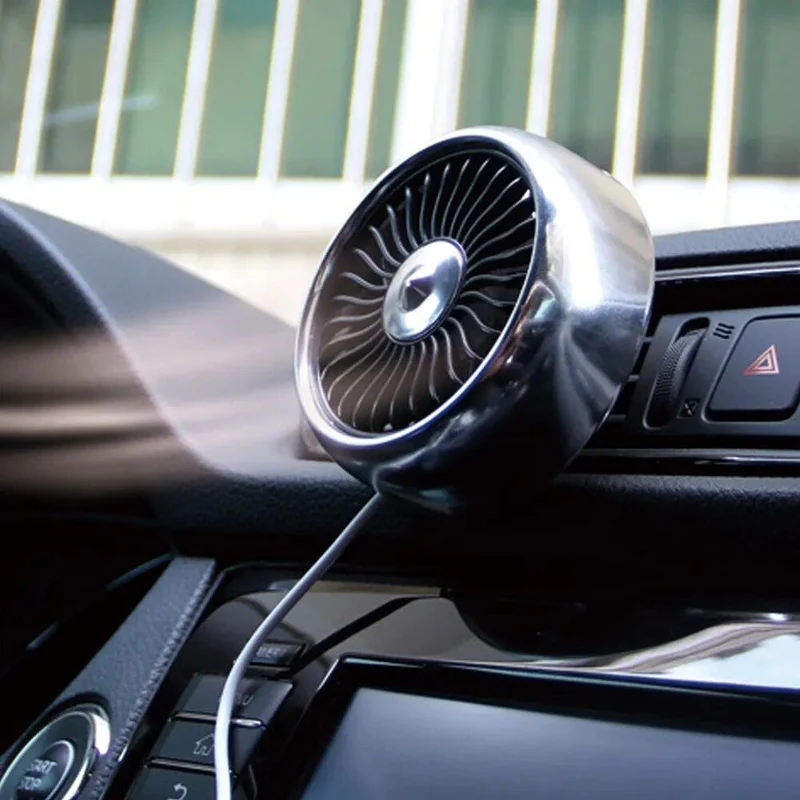 USB Bil Ventilator med 3 Hastigheter & Fargerik LED Lys | Luvikno