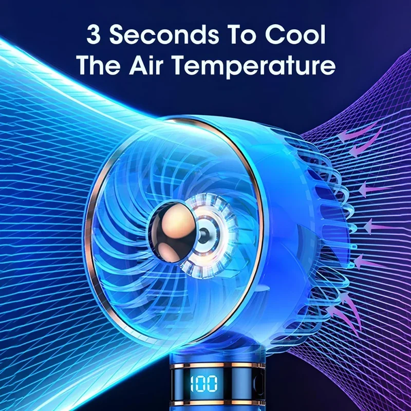 Bærbar 5000mAh Håndholdt Mini Airconditioner Vifte | Luvikno