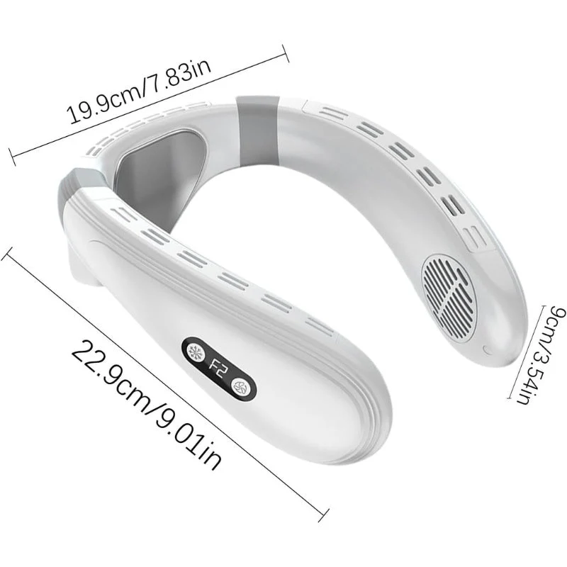 Dual-Cooling Neck Fan med 5200mAh Batteri & Kjøleplate | Luvikno