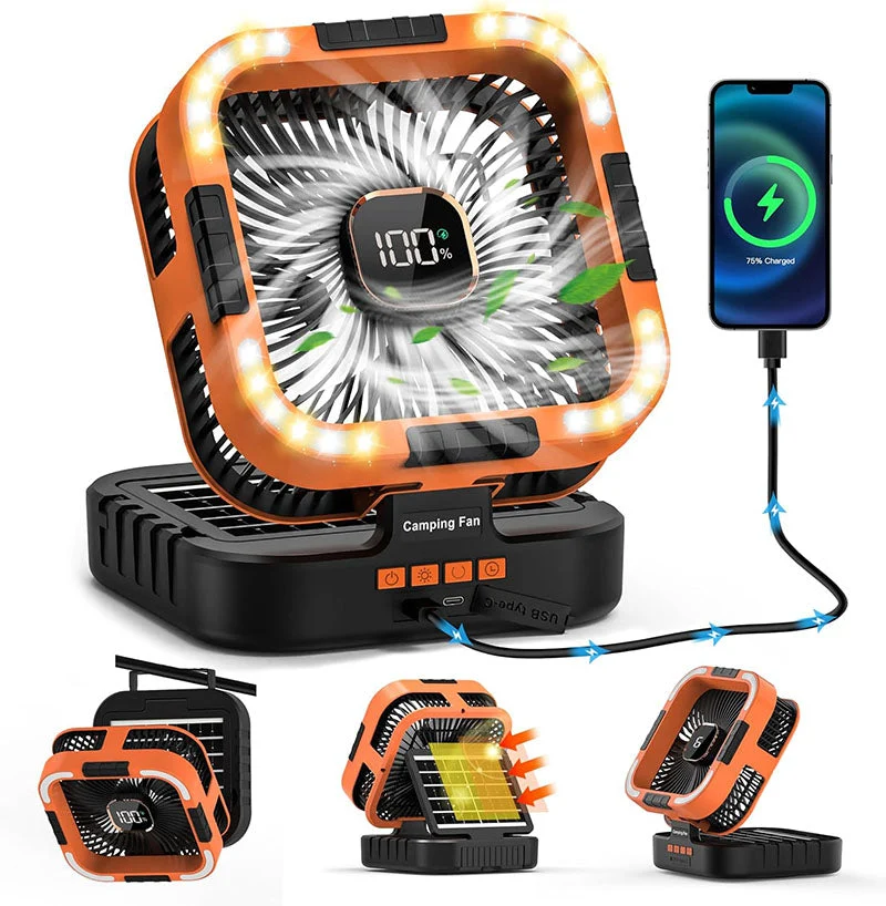 3 i 1 solardrevet campingvifte | Luvikno