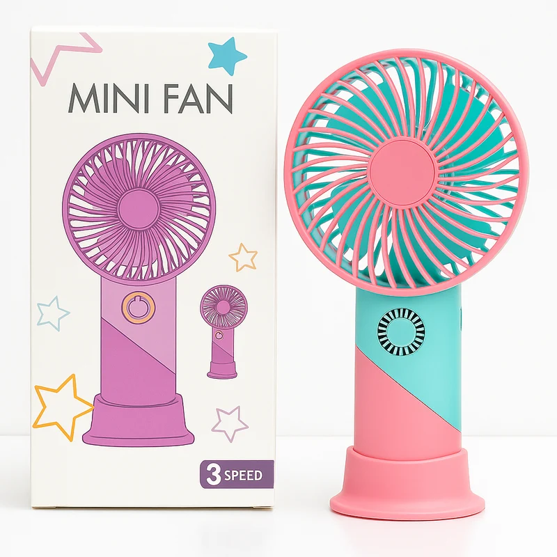 ColorTwist™ Mini Vifte – 3-hastigheter Oppladbar Håndholdt Vifte | Luvikno