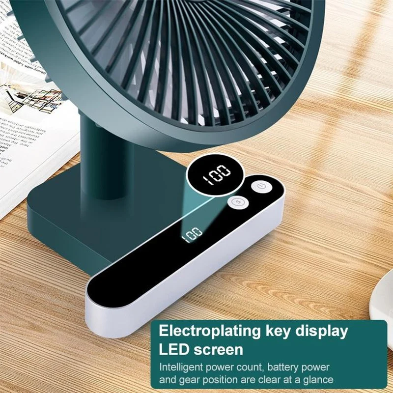 F702 Automatisk Vippende Skrivebords elektrisk Vifte med LED-skjerm | Luvikno