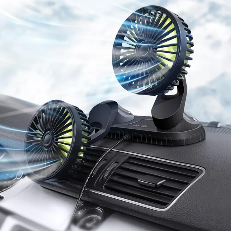 Bil dashboard dobbel USB kjøleventilator | Luvikno
