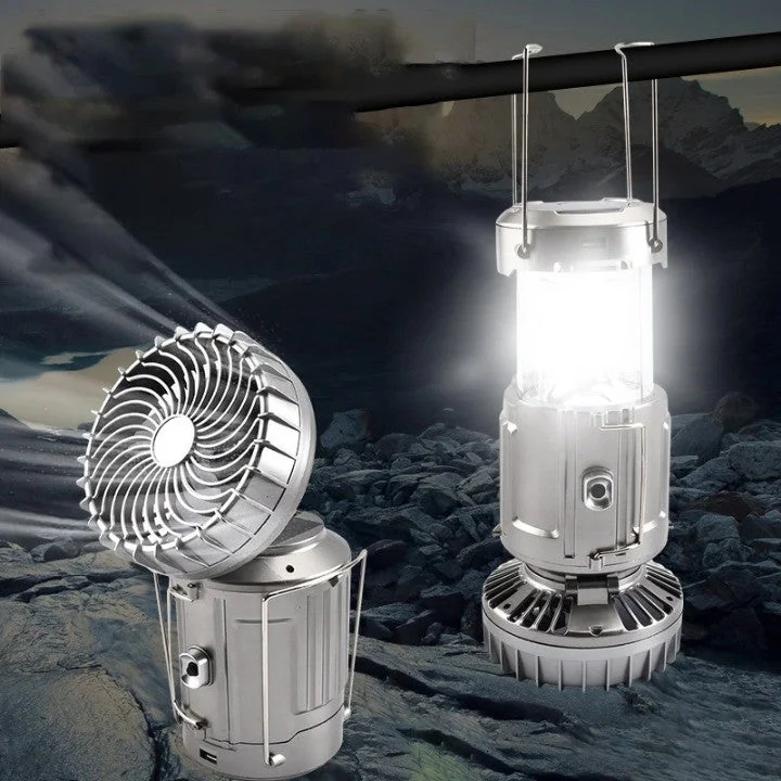 Bygget-in Vifte Fiske LED Teltlampe | Luvikno