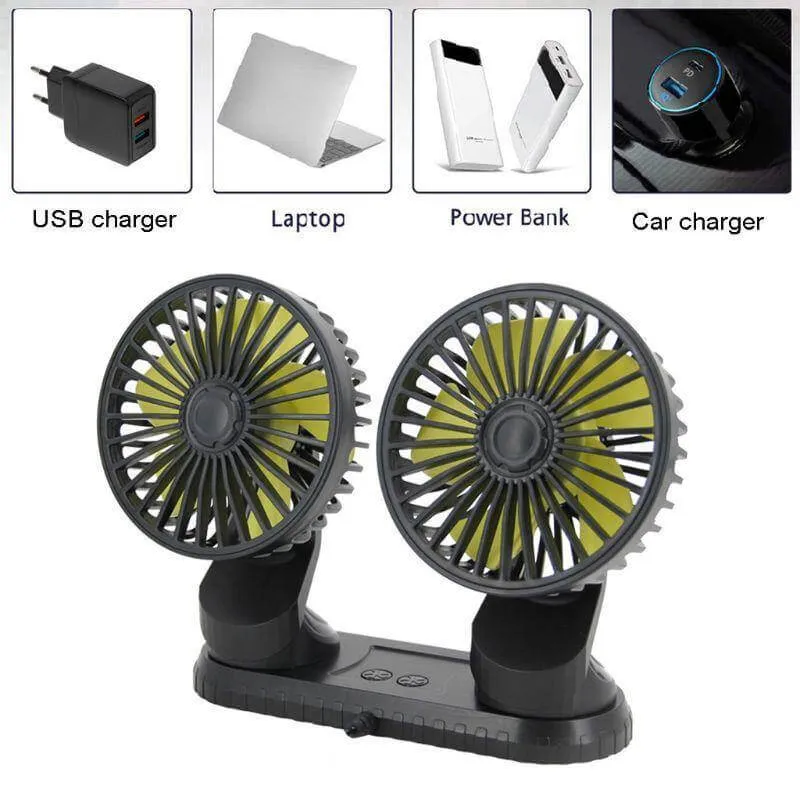 Universell justerbar USB dobbel vifte | Luvikno