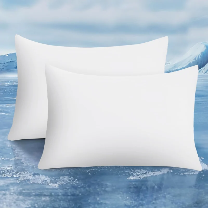 2-pack premium silke super kjøling hvite putevårder – ekstrem Q-Max 0.5 | Luvikno
