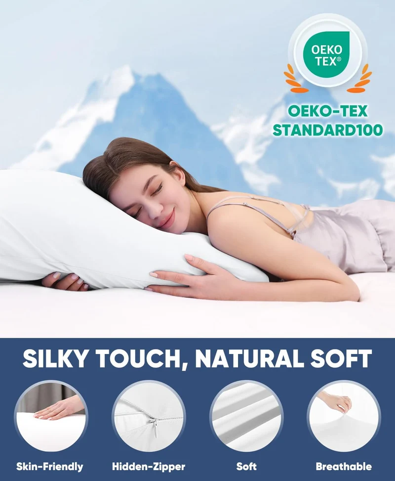 2-pack premium silke super kjøling hvite putevårder – ekstrem Q-Max 0.5 | Luvikno