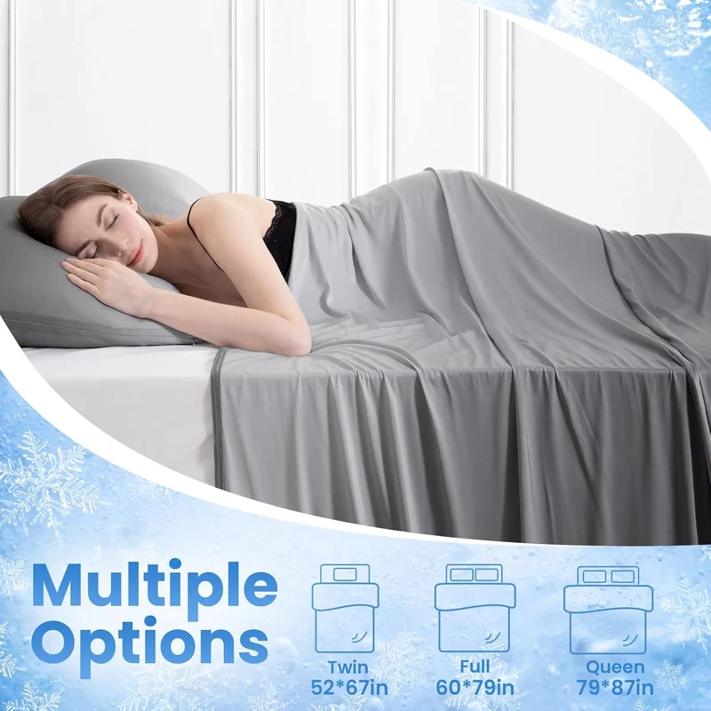 Q-Max > 0.5 Gradient Gray Cooling Blanket – Dobbelt-Sidig, Pustende & Maskinvaskbar | Luvikno