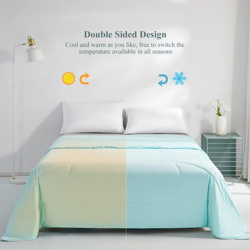 Ultra Soft Cloudy 3D Cooling Comforter Extreme Q Max 0.5-Lake Blue | Luvikno