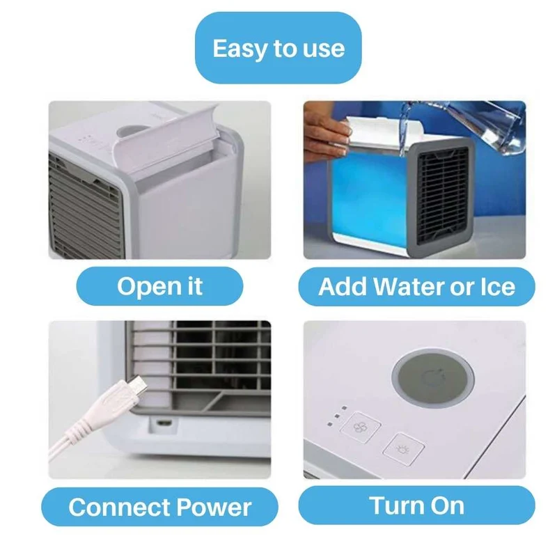 Frost Air Lite Bærbar Klimaanlegg Mini Luftkjøler AC 550ml Vannutskift | Luvikno