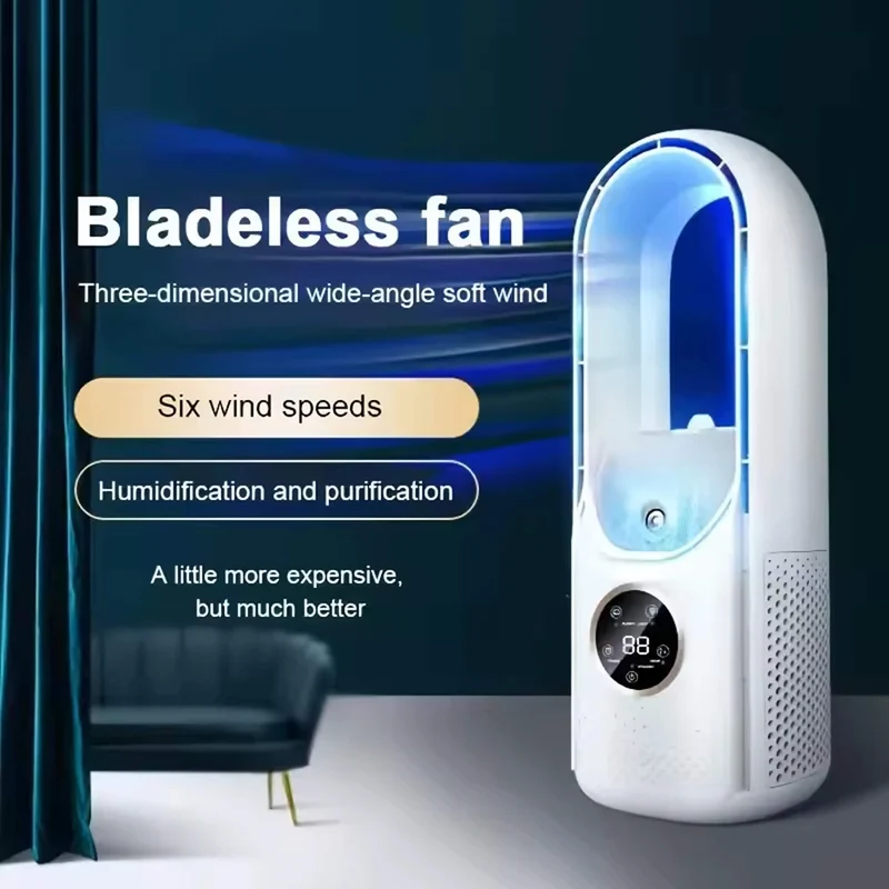 Bladløs bærbar klimaanlegg | Ultralyd, ergonomisk design og ideell for hjem og kontorbruk | Luvikno