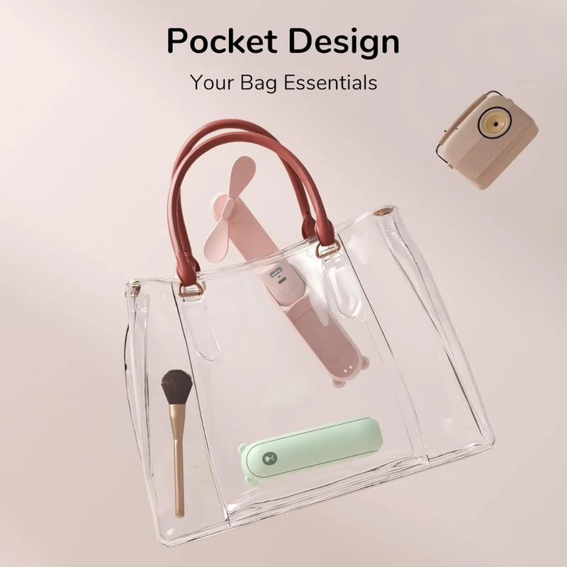 3 i 1 Håndholdt Mini Vifte | USB Oppladbar, Sammenleggbar Design & Ideell for Reise, Camping og Utendørsaktiviteter | Luvikno
