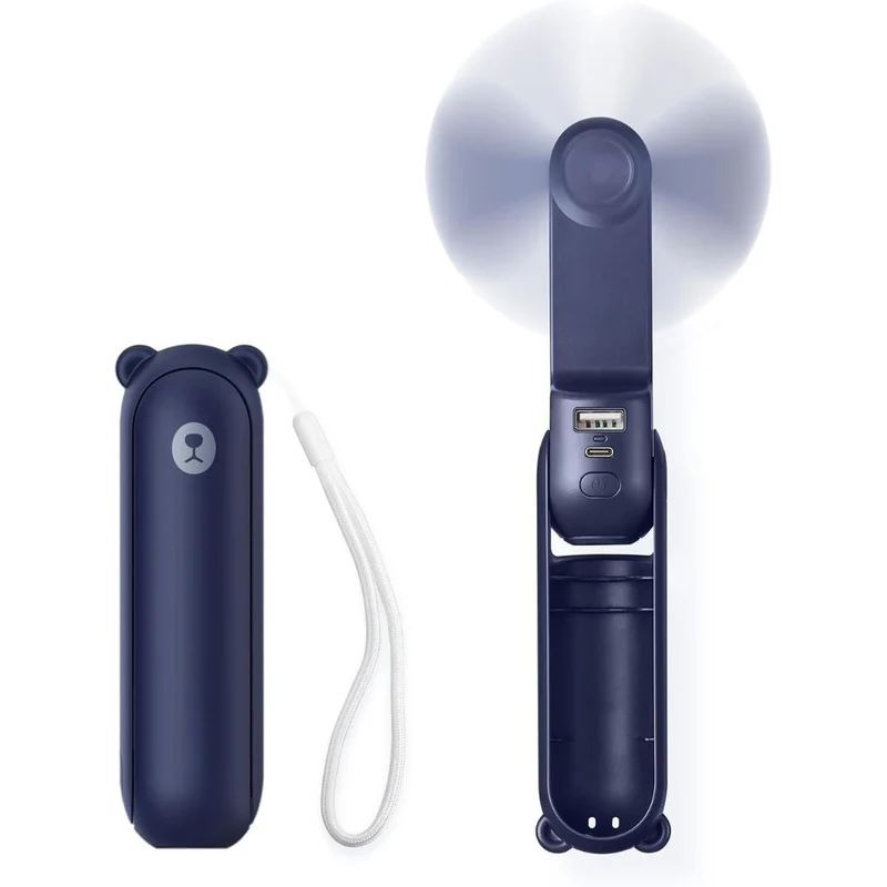 3 i 1 Håndholdt Mini Vifte | USB Oppladbar, Sammenleggbar Design & Ideell for Reise, Camping og Utendørsaktiviteter | Luvikno