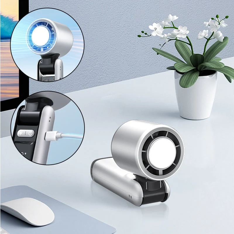 Folding Mini Håndholdt Høyhastighets USB Oppladbar Turbo Vifte | Luvikno