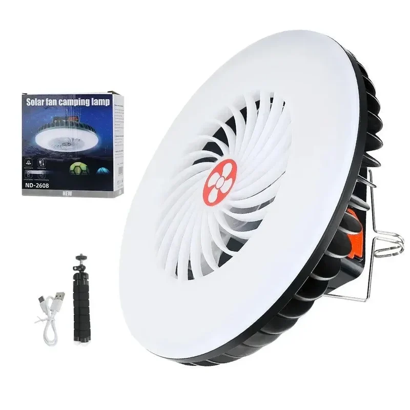Multifunksjonelt Campingverktøy - TYPE-C/solenergidrevet ladning LED campinglys vifte | Luvikno