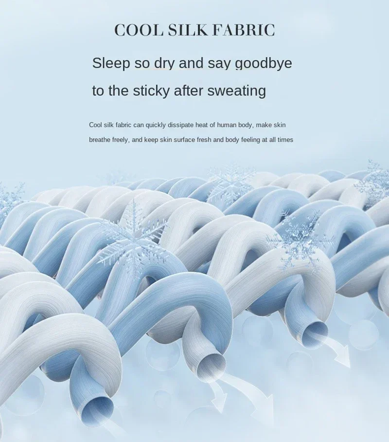 Air Condition Sommer Komforter — Ren Farge Is Silke Kjøleteppe, Lett & Glatt Twin/King Størrelse Quilt | Luvikno