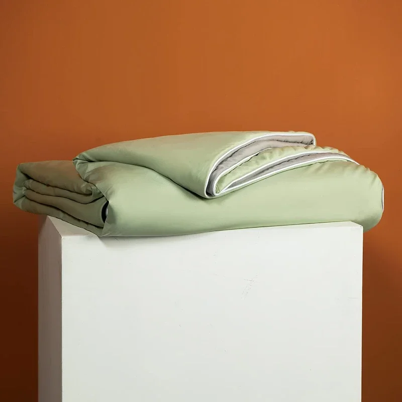 Air Condition Sommer Komforter — Ren Farge Is Silke Kjøleteppe, Lett & Glatt Twin/King Størrelse Quilt | Luvikno
