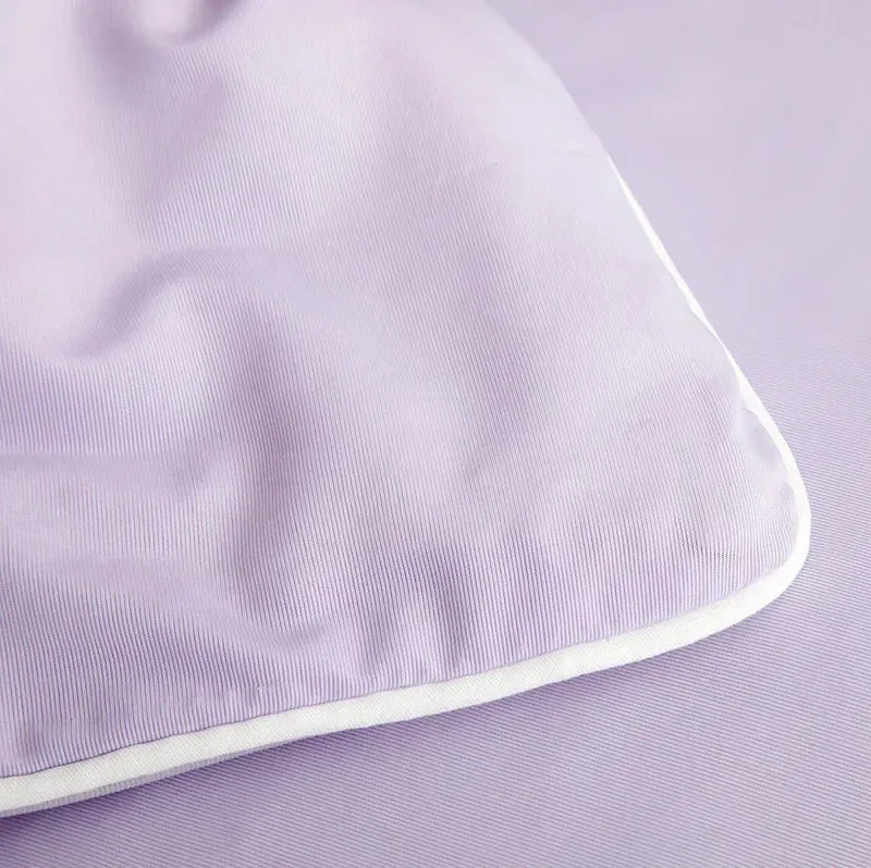 Air Condition Sommer Komforter — Ren Farge Is Silke Kjøleteppe, Lett & Glatt Twin/King Størrelse Quilt | Luvikno