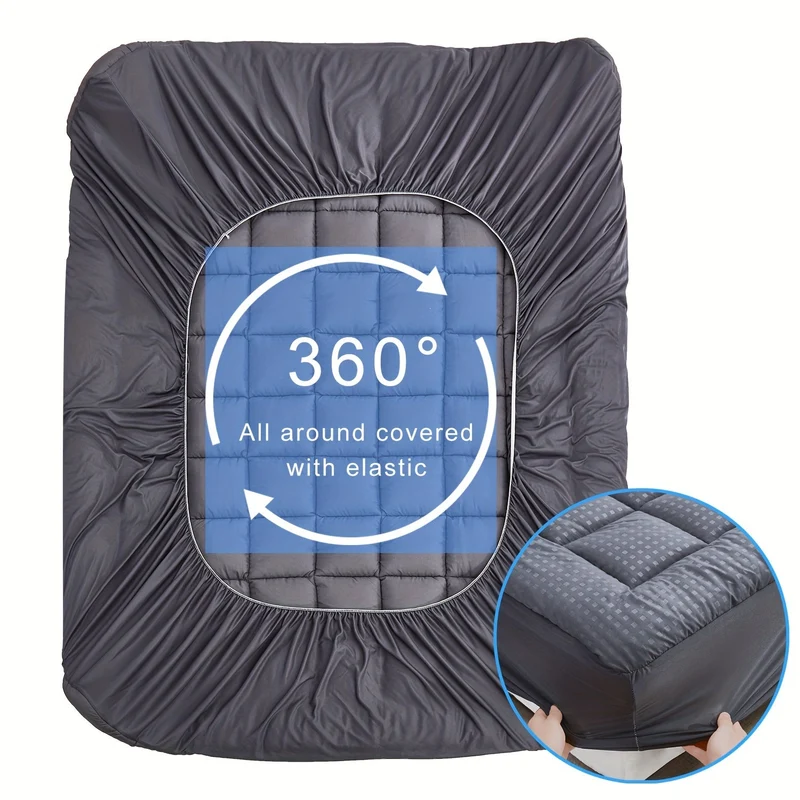 Ultimate Cooling Mattress Pad – Premium Quilted Pillow Top, Luxuriously Fluffy and Ultra-Breathable with Secure 14-18 Deep Pocket Cover – Enhanced Sleep Comfort, 1pc | Luvikno