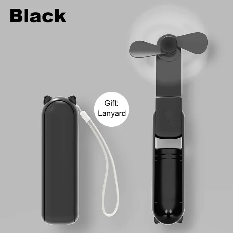 Bærbar mini håndholdt USB-vifte – Oppladbar sammenleggbar lommevifte med batteri, kjølevifte og strømbank-funksjon | Luvikno